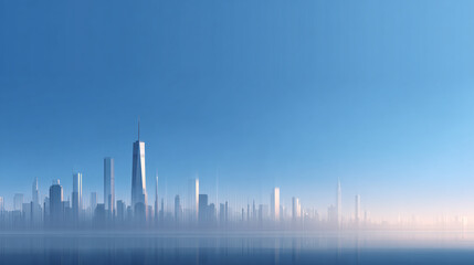 Fototapeta premium background of modern city skyline and negative space