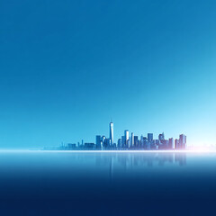 Fototapeta premium background of modern city skyline and negative space