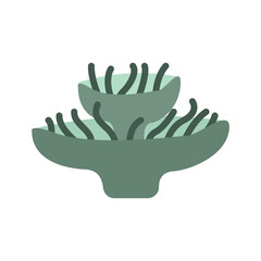 Sea Plant Illustration. Colorful aquarium coral icons vector illustration - design for print and poster in flat style