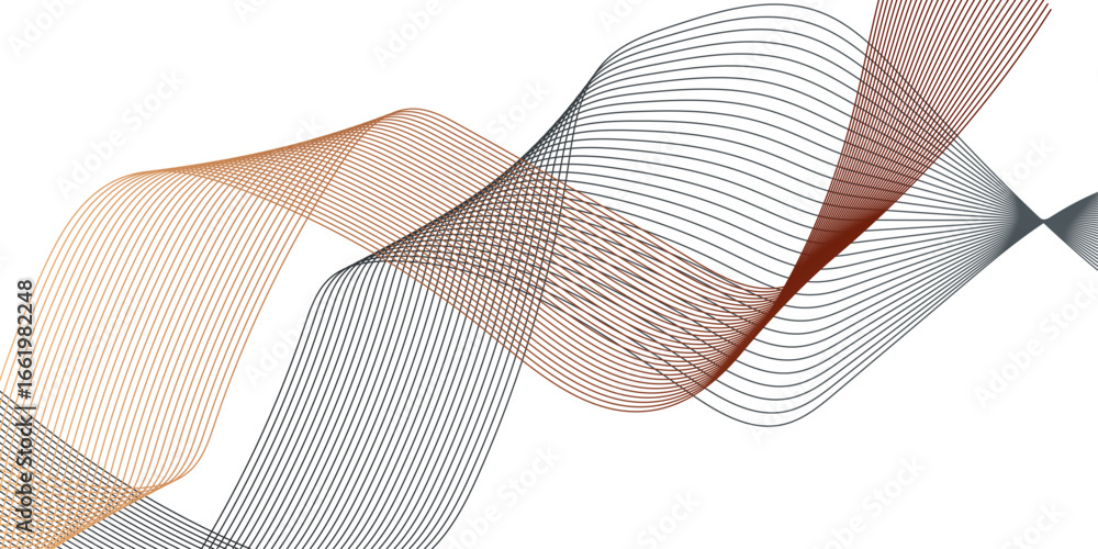 Poster abstract black lines wave curve motion on white background. set abstract lines colors design element