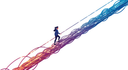 Climbing the tightrope of success: female business leader balances on twisted path