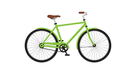 Fototapeta premium Illustration of a Green Bicycle Isolated on a White Background, Evoking Health, Sustainability, and Urban Lifestyle with Clean Lines and a Muted