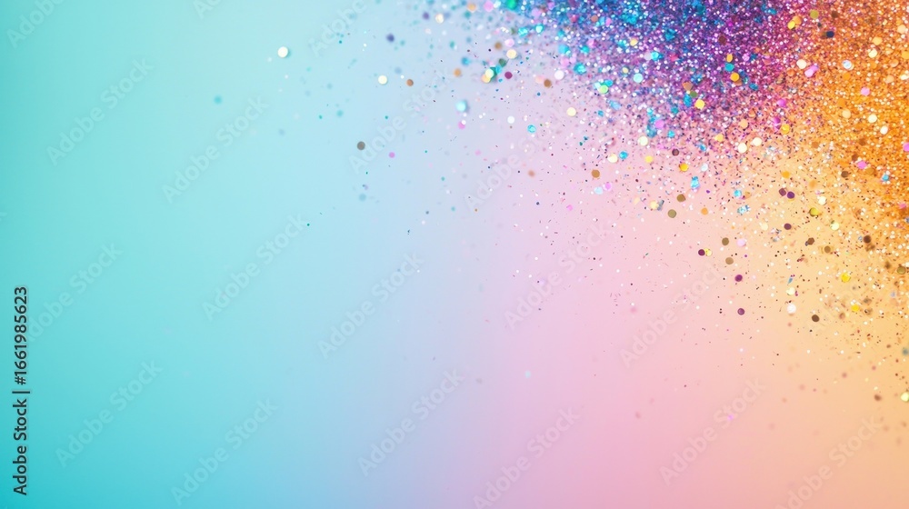 Aufkleber gradient rainbow backgrounds confetti copy space smooth rainbow gradient blended with shiny confetti