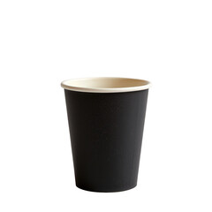 Black Disposable Coffee Cup on Transparent background for Beverage Use