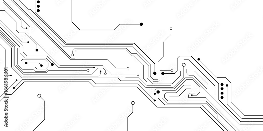 Poster abstract futuristic circuit board illustration, circuit board with various technology elements. circ