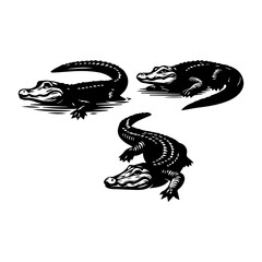 Crocodile and Alligator Vector Set