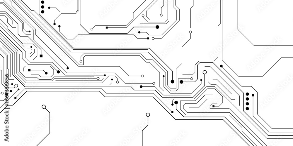 Poster abstract futuristic circuit board illustration, circuit board with various technology elements. circ