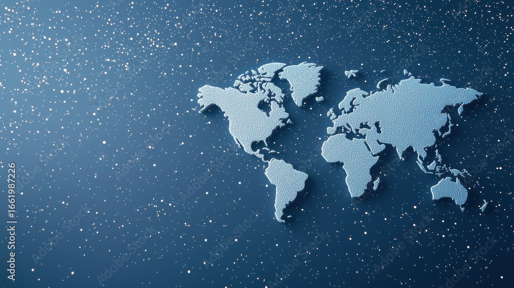 Poster world map futuristic 3d interface holographic 3d world map floating in a virtual space, showcasing g