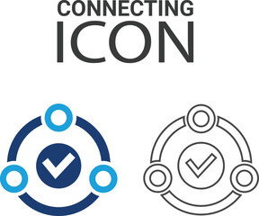 Connecting icons, Line art icons design. Containing network, join, collaboration, connectivity, interaction, cable, integration, and connection icons. Solid icon collection.