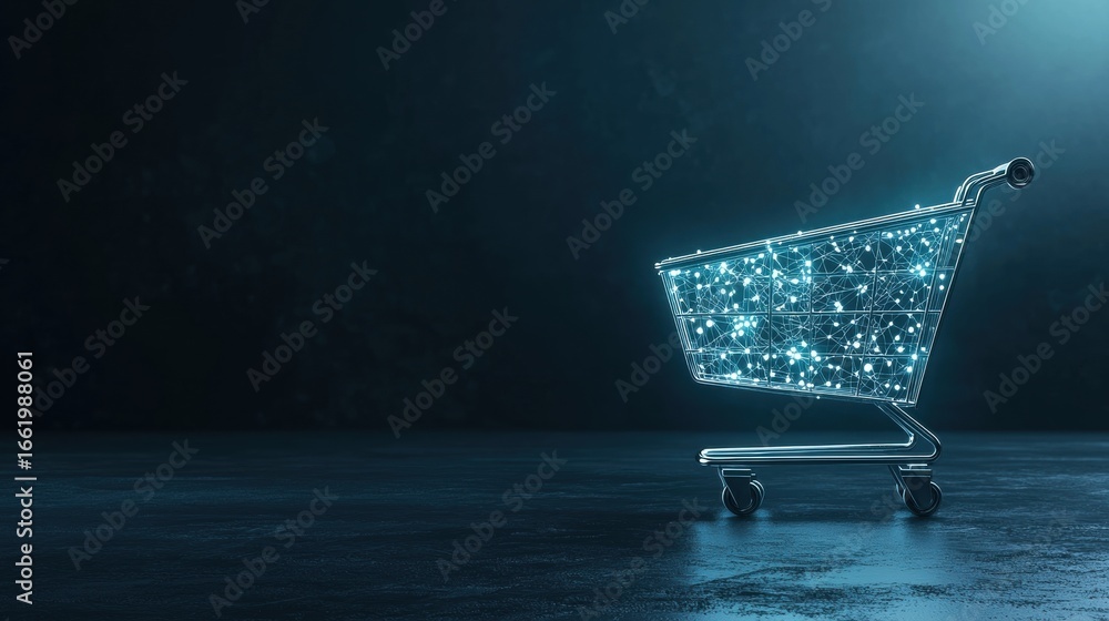 Aufkleber shopping cart network interface online shopping a sleek shopping cart design with tech inspired netw