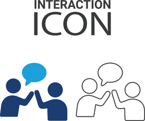 Interaction icons, Line art icons design. Containing network, join, collaboration, connectivity, interaction, cable, integration, and connection icons. Solid icon collection.