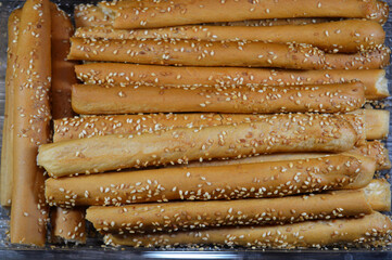 Breadsticks, also known as grissini, grissino or dipping sticks, pencil-sized sticks of crisp, dry...