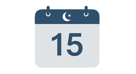 Ramadan calendar flat vector design displaying the fifteenth day of the month for use in creative projects and applications related to islam