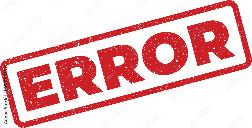 Aufkleber grunge red error stamp illustration with textured effect inside a rectangular frame for print