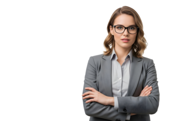 Confident professional businesswoman showcasing her smart and elegant demeanor, poised and ready for business challenges.