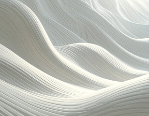 Obraz premium Dynamic, textured, layered white waves form modern, minimalist abstract art with a clean, sculptural aesthetic.