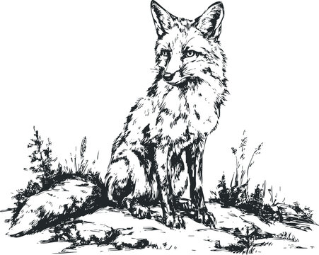 キツネのスケッチ」の写真素材 | 52,122件の無料イラスト画像