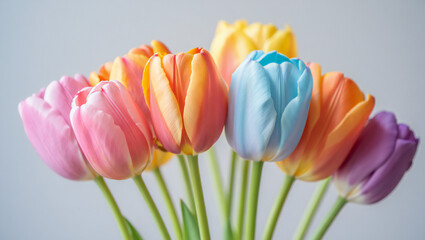 Colorful tulip bouquet perfect for spring greetings and floral decorations vibrant colors celebrating the season with fresh blooming tulips for Easter and Mothers Day