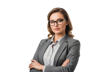 Confident professional businesswoman in stylish glasses, projecting leadership, intelligence, and readiness for success in the corporate world.