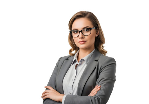 Confident professional businesswoman in stylish glasses, projecting leadership, intelligence, and readiness for success in the corporate world.