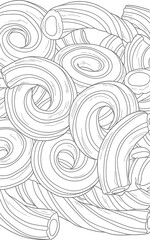 Vector art of pile of striped spiral candy sticks