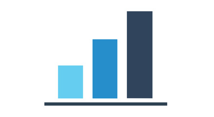 Ascending bar graph depicting progress, demonstrating consistent upward trajectory for presentation visual resource
