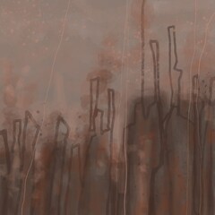 Abstract image for printing. Picture for modern interiors. The picture is painted by hand on a tablet. © neurostructure