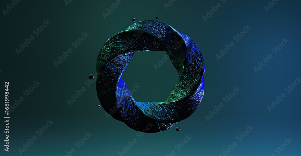 Poster abstract geometric shapes with a modern, futuristic style, featuring a gradient effect and a clean d