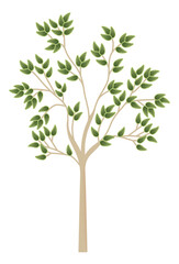 Indian Decorative Tree with Stylized Leaves in Pichwai Art Style