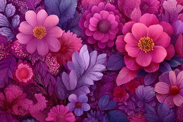 Sophisticated magenta and lilac floral design backdrop
