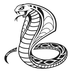 Fototapeta premium Vector illustration of a cartoon snake, a funny animal design with a serpent's art sketch