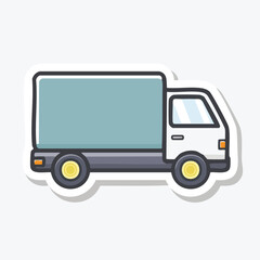 Illustration of a delivery truck with a large cargo area, ideal for transporting goods.