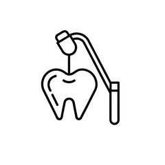 Dental scaler tool outline for plaque removal