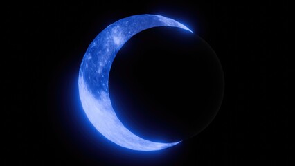Half moon isolated on a black background 