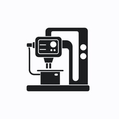 Dental x ray machine silhouette icon for medical graphics