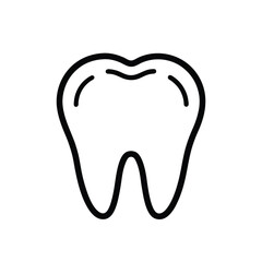 Molar tooth outline icon on white background