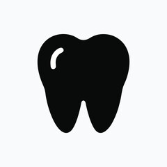 Dental molar tooth silhouette icon with color options