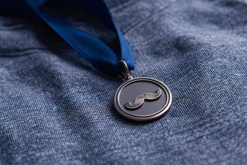 Movember charity run medal with mustache design Generative AI