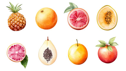 Fruit costume PNG concept. Two ripe mangoes with a green leaf.