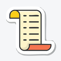 A colorful illustration of a list or document, possibly a receipt or checklist.