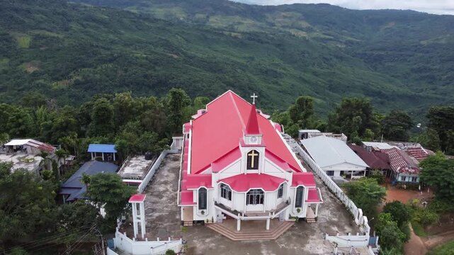 The stunning  Fiangpui church of Haflong, Dima Hasao , Assam, India