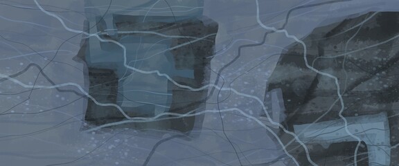 Abstract image for printing. Picture for modern interiors. The picture is painted by hand on a tablet. © neurostructure