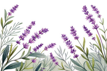 Naklejka premium Beautiful watercolor lavender and sage herbs arrangement isolated on transparent background