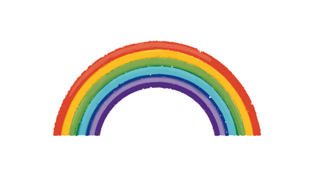 Illustration of a vibrant rainbow arc depicting spectrum colors on plain background - Powered by Adobe