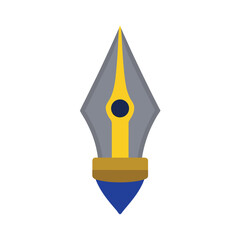 Deep Blue Fountain Pen Nib Stylized Macro Illustration