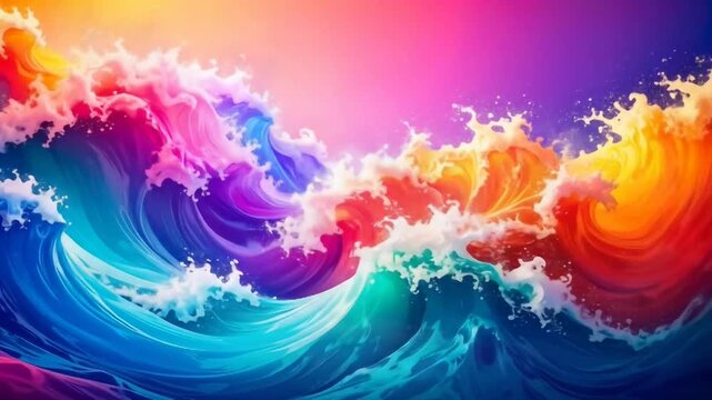 4k seamless neon abstract looping background perfect for vj loops concert visuals party events vibrant colorful waves dynamic flow motion