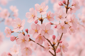 Obraz premium Cherry blossom branches in full bloom during spring 