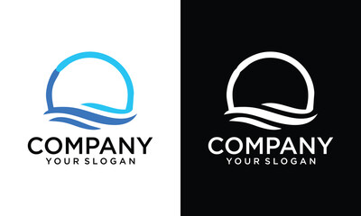 Creative letter o with waves logo icon design vector design template inspiration