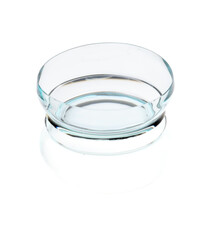 One transparent contact lens isolated on white