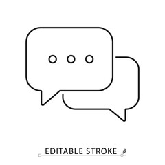 Minimalist animation of chat bubbles with typing dots in outline icon style. Black and white loop, communication symbol, alfa channel, overlay motion element, 4k.